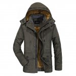 Zicac Men's Removable Hooded Warm Coat Winter Thicken Cotton Clothe Casual Jacket with Warm Lining