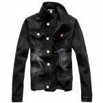 Zicac Men Denim Military Slim Fit Driver Button Casual Jacket