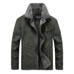 Zicac Men's Casual Fleece Lined Jacket Winter Fall Warm Cotton Jacket