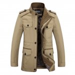 Zicac Men's Spring Fall Thin Cotton Jacket MD-Long Windbreaker Trench Coat Plus Size