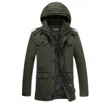 Zicac Winter Fashion Men's Jacket Cotton Casual Medium Style Coat Large Size Wool Overcoat For Middle-aged Guys