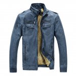 Zicac Men' Thicken Pu Leather Jacket Warm Outdoor Military Slim Fit Long Sleeve Casual Zipped Jacket Parka Trench Coats Blazer Windbreaker Outerwear