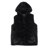 Zicac Unisex Faux Fur Hoodie Vest Sleeveless Winter Outwear Coat