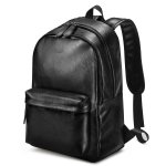 Zicac Backpack black for Men, Fashion Vintage PU Rucksack Women Girls Ladies Unisex Classic Water-resistant Campus School Bookbag Booksack Fits 15-Inch Computer Laptop