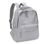 Zicac DIY White Canvas Backpack Students Daypack(grey,with side pocket)