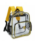 Zicac Girls Transparent Clear PVC Backpack School Bag with Adjustable Shoulder and Mesh Side Pockets