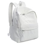 Zicac DIY White Canvas Backpack Students Daypack(white,with side pocket)