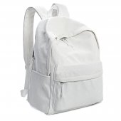 Zicac DIY White Canvas Backpack Students Daypack(white,with side pocket)